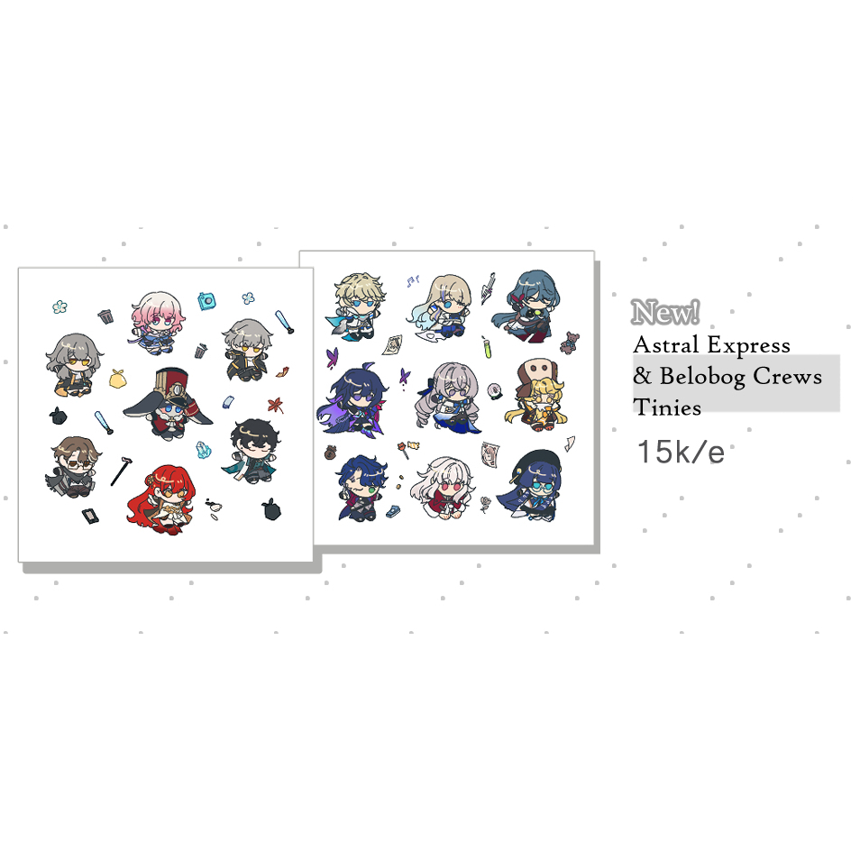 

Honkai Star Rail - Belobog & Astral Crew Tinies Sticker Sheet