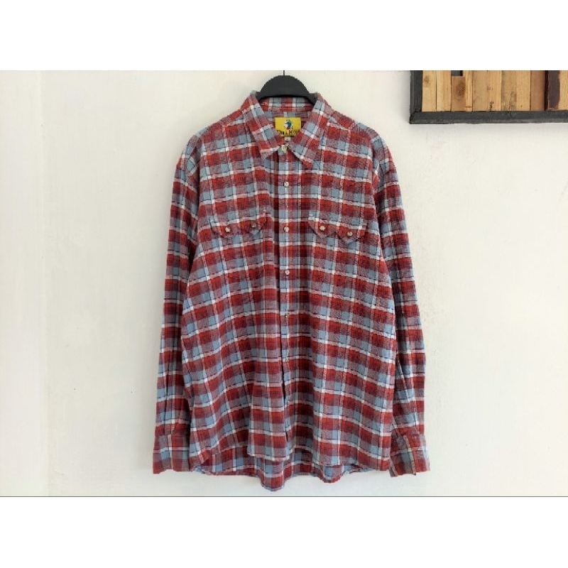 kemeja flannel duck head size L