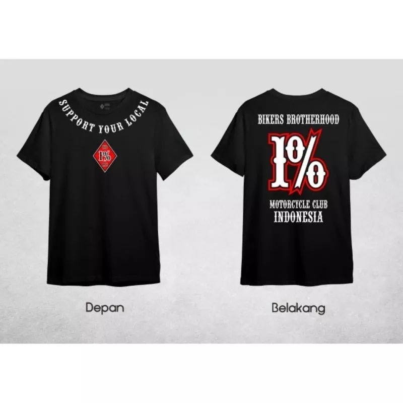 Baju Kaos Bikers Brotherhood Support Your Local Indonesia Kualitas Premium Distro