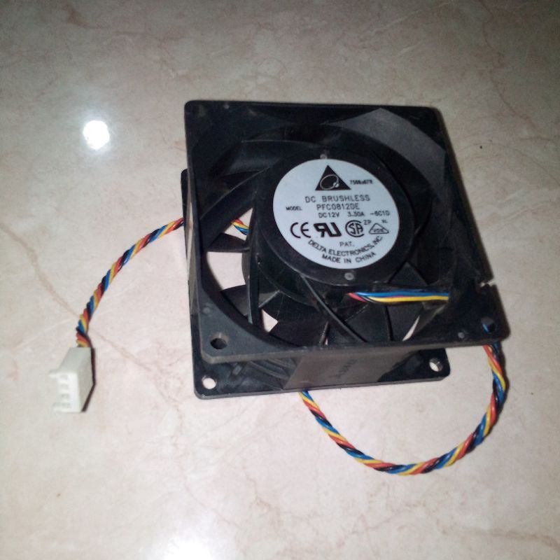 FAN SERVER KIPAS PWM 8CM ORIGINAL DELTA PFC0812DE 12V 3.3A 4PIN GARANSI