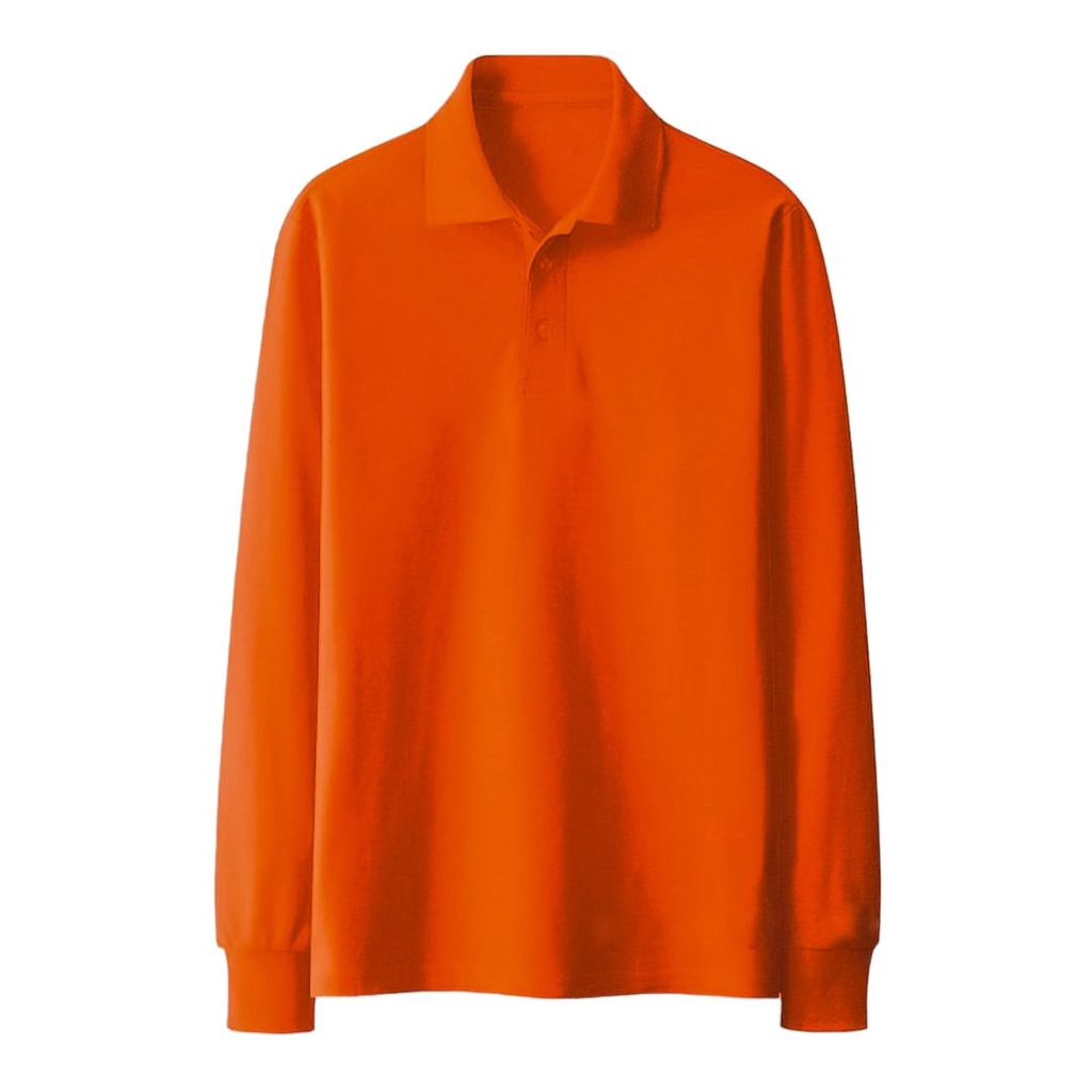 Sinayah - Kaos kerah polo orange pria dewasa / polo shirt / baju polo pria / kaos polo lengan panjan