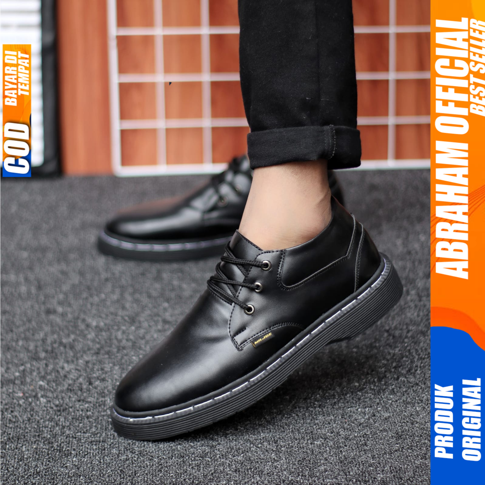 Sepatu Docmart Low Boot Pria Casual Formal Abraham