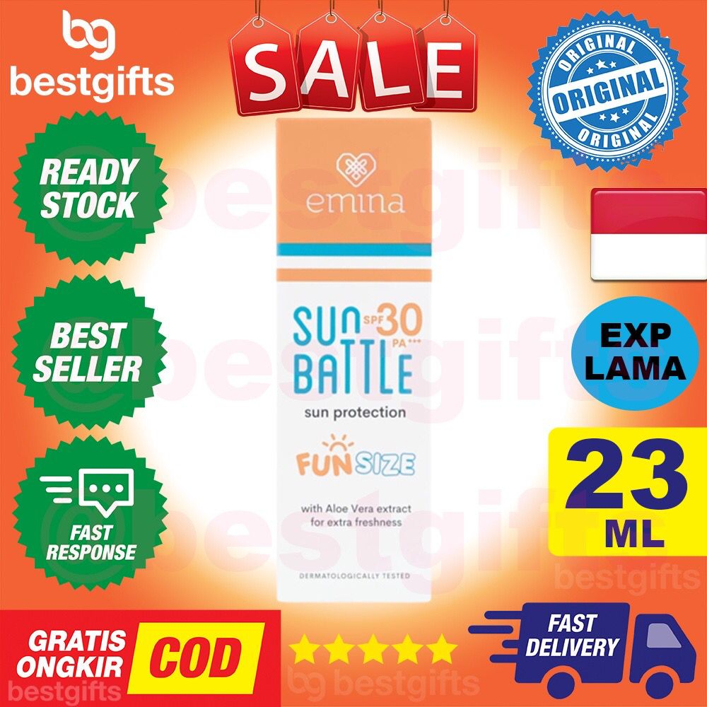 NUZ EMINA SUN BATTLE SPF 30 PA+++ SUNSCREEN PELINDUNG DARI SINAR MATAHARI 23 ML-1