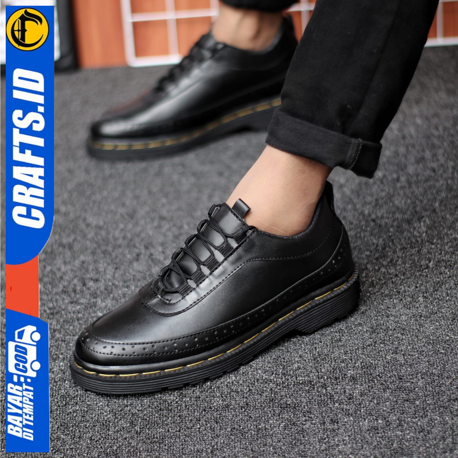 Sepatu Pria Pantofel Docmart Low Boots Formal Kerja Casual Crafs Kawaki