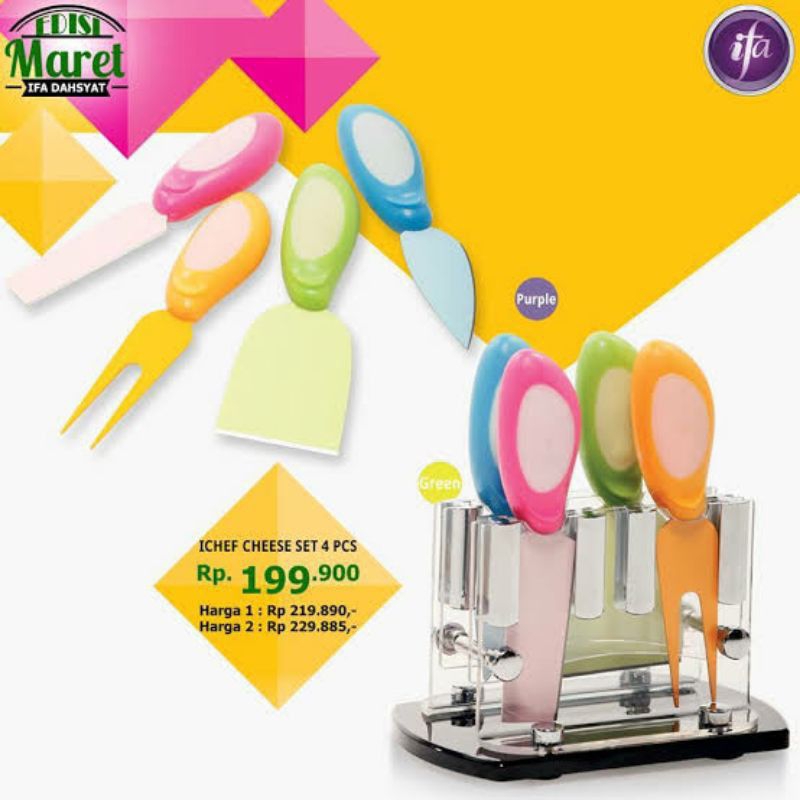 Pisau Ichef Keju / cheese set 5in1 by IFA