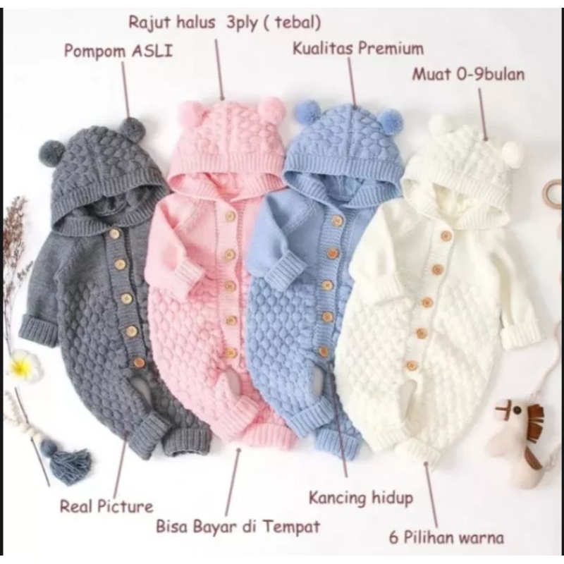 jumper bayi rajut 0-12 bln # jumper bayi anak perempuan#jumper bayi anak laki2#pakaian bayi #jumper 
