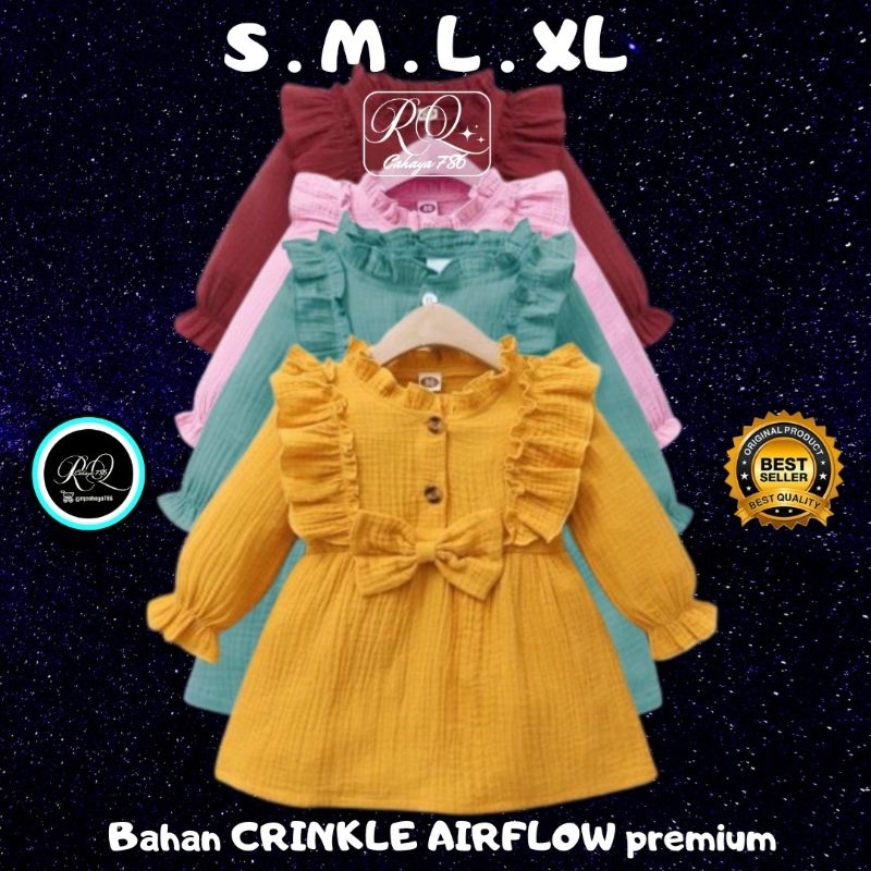 (Gratis Ongkir) Dress anak Perempuan 1 tahun sampai 6 tahun - Dress Terbaru - 100% Original - Blouse tunik - Daster Anak - Dress main Ruffle - Baju Atasan Anak - Baju Murah - Baju Atasan Anak perempuan - Baju cewe model Simple