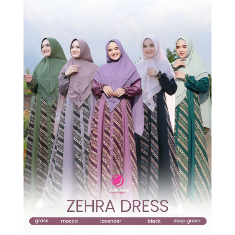 GAMIS ZEHRA DRESS BY FANIA HIJAB KAIN TOYOBO FODU MIX BATIK SUPERNOVA