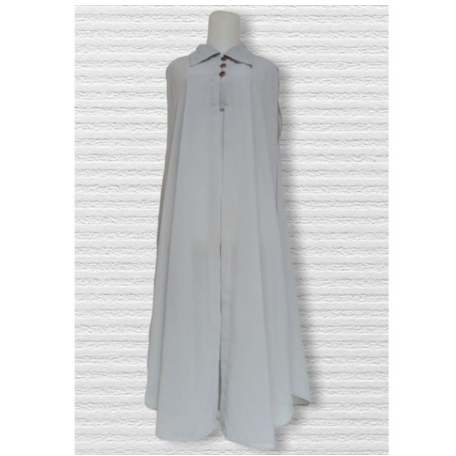 Outer Ceruty Lengan Pendek / Long Cardigan Panjang / Model kancing / Premium - Silver