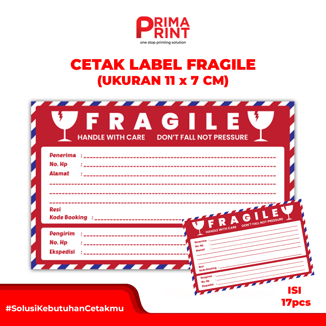 

Stiker Fragile - Label Pengiriman - 11 x 7 cm