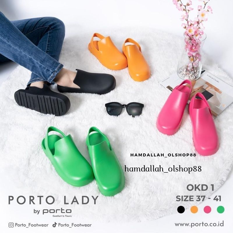 Sepatu Wanita Terbaru/Sepatu Jelly Viral Porto OKD -1/Sepatu Flat Karet Korea Kekinian