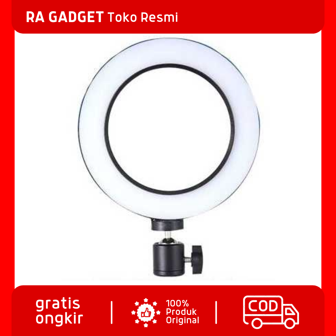 Lampu Halo Ring Light LED Kamera 8W 6 Inch / Lampu Ringlight Ringlet Mini Besar Bundar Vlog Live Str