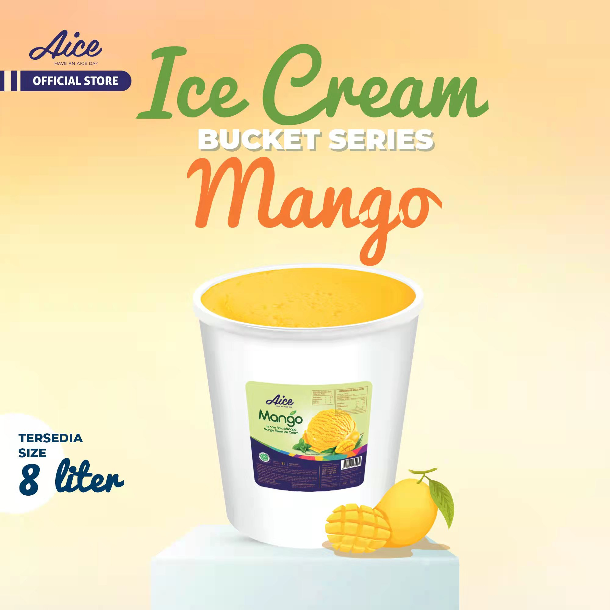 

AICE Mango Bucket 8 Liter Mangga Ice Cream Es Krim Ember 8L Eskrim