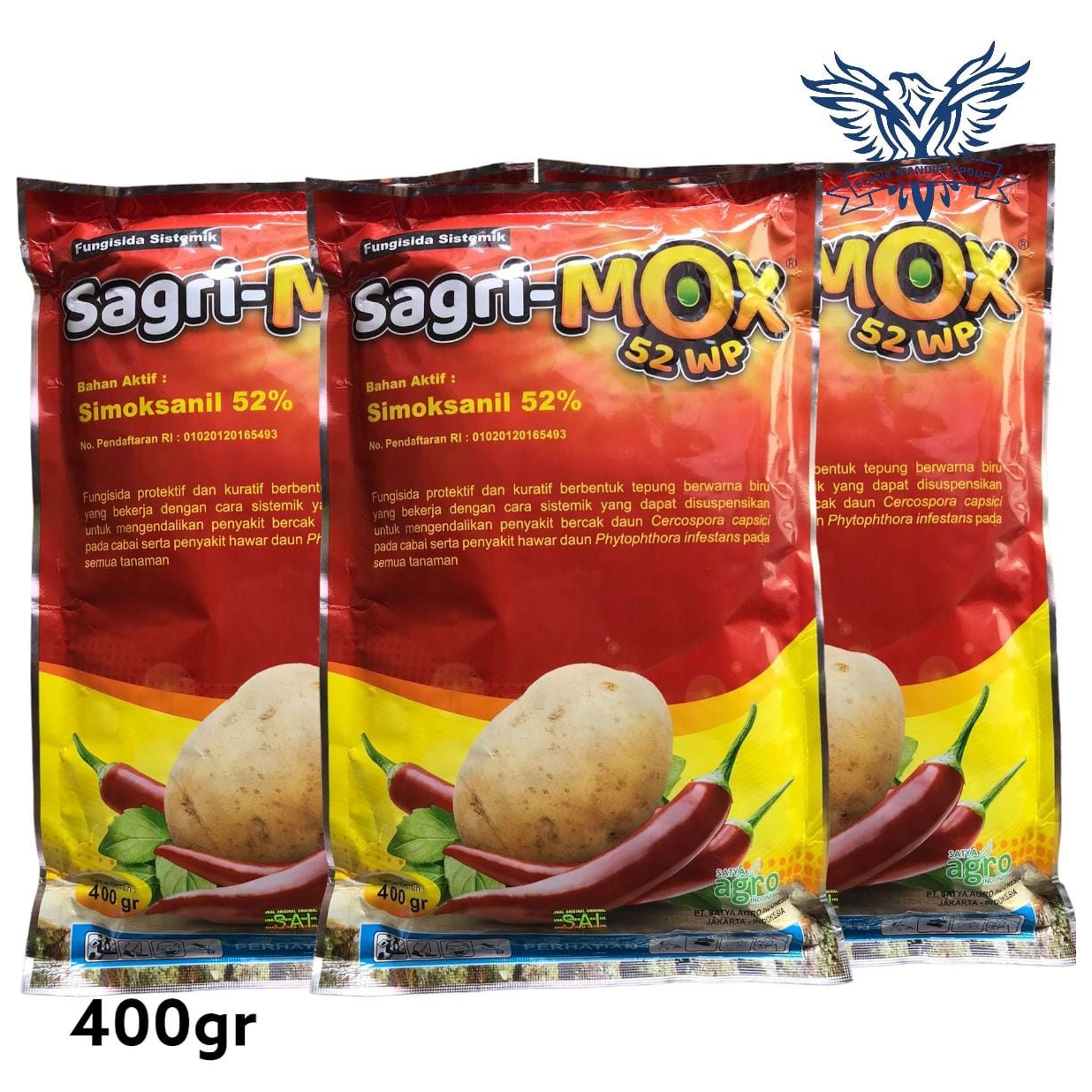 SAGRIMOX 52WP 400gr Fungisida Protektif dan Kuratif Simoksanil 52% Pengendali Busuk Pada Tanaman SAGRI-MOX