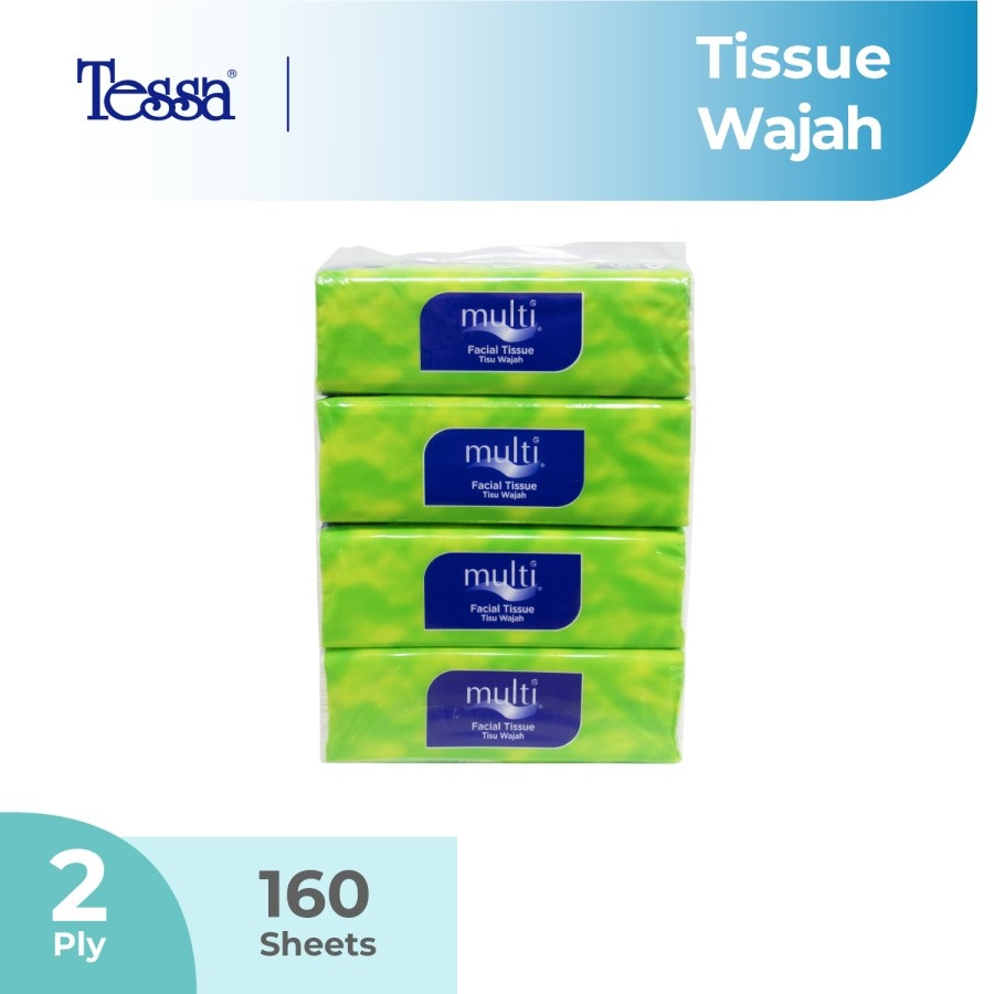 Tisu Tessa Multi 160 Sheets 2 Ply MP11 compack size / Tissue Facial Soft Pack 160s / Tisu wajah 2ply 160 sheet lembut