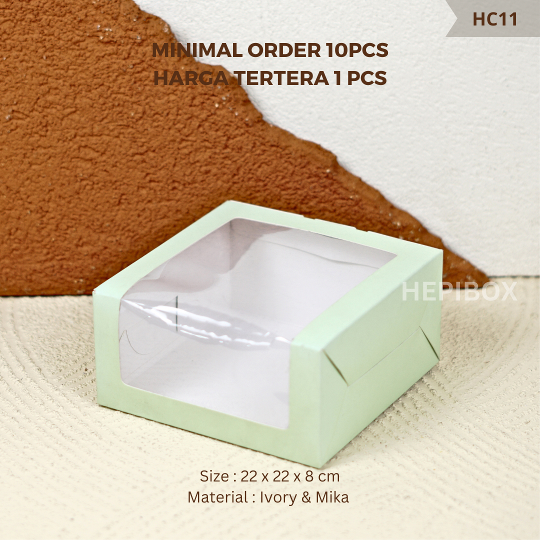 

Box Mika 22x22x8 cm / Kotak Mika Brownies Kue / Kotak Hampers / Souvenir / Packaging Kardus Mika I HC11