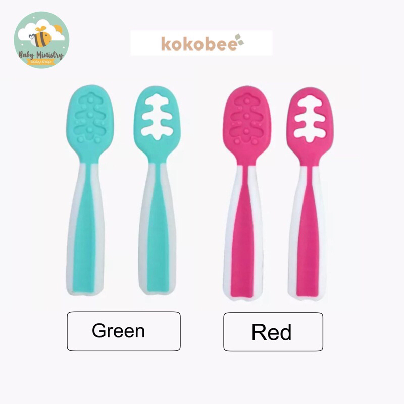 KOKOBEE BABY PRE SPOON SET / SENDOK DAN GARPU / NUMNUM / Training spoon / BLW / Dips Glacier spoon /sendok bayi/ sendok makan bayi / alat makan bayi