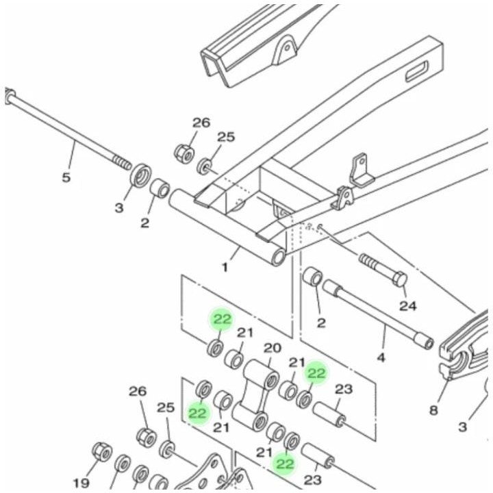 SEAL SIL SWING ARM ROD CONNECTING SCORPIO BYSON KARBU RX KING RXK ASLI ORI YAMAHA 93109 18824