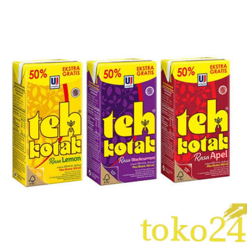 

Teh Kotak Lemon, Blackcurrant, Apple 300 ml 1 Dus isi 24