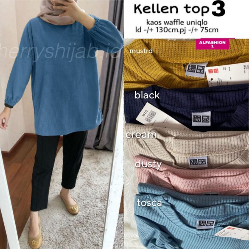 ATASAN WANITA KELLEN MELCA TRIVA TOP AL FASHION/FARLY BLOUSE/KAOS CEWEK LENGAN PANJANG/HIJABERS/FASH