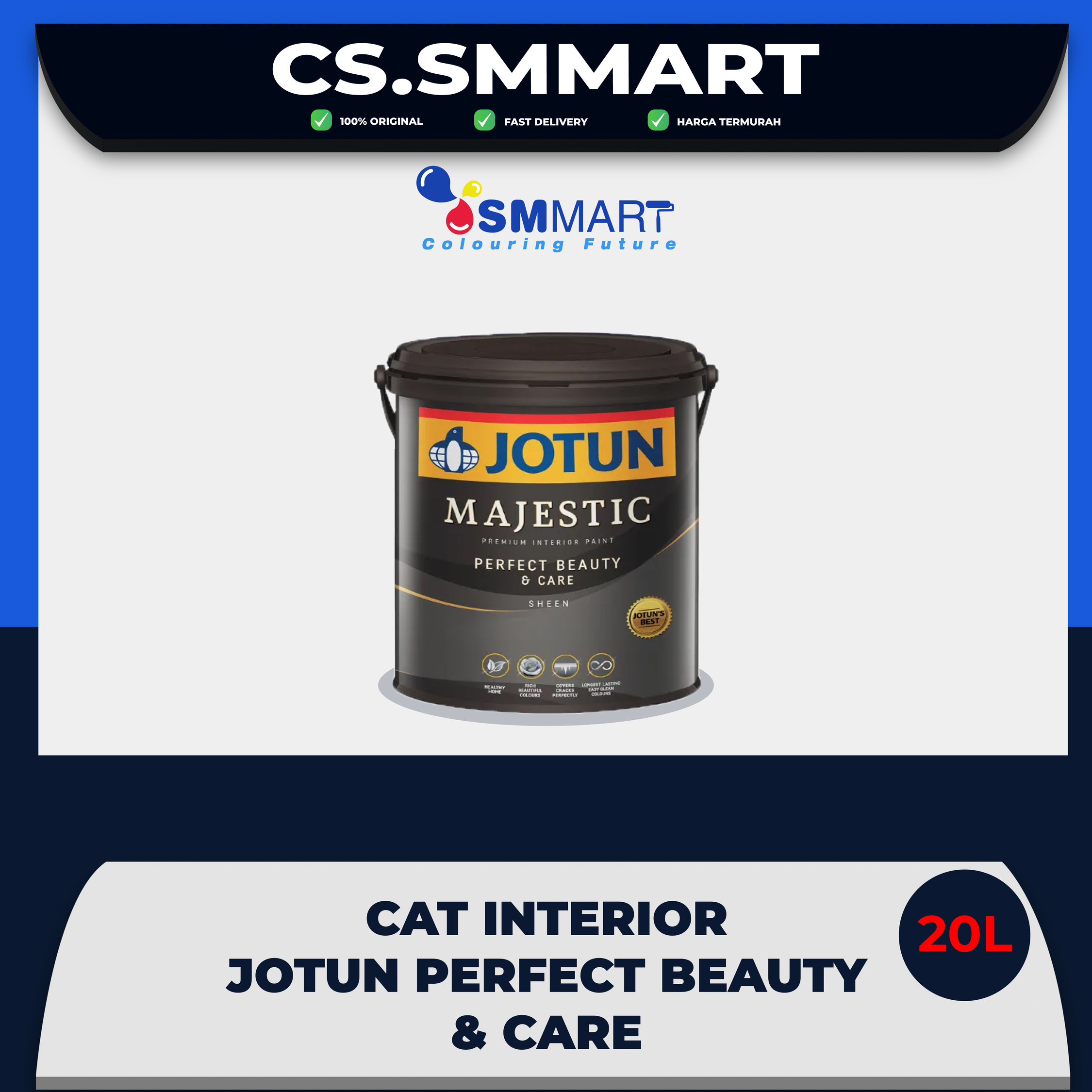 Cat Tembok Anti Bakteri Jotun Majestic Perfect Beauty White 20L PAIL
