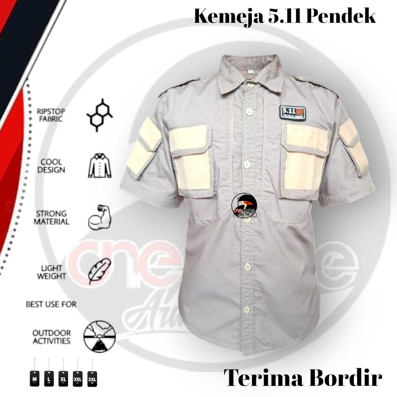 COD&quot;BIG SIZE&quot;Kemeja Tactical 511 Lengan Pendek/Kemeja Taktikal Lapangan | Polisi | Army | Ripstop Tornado | PDL