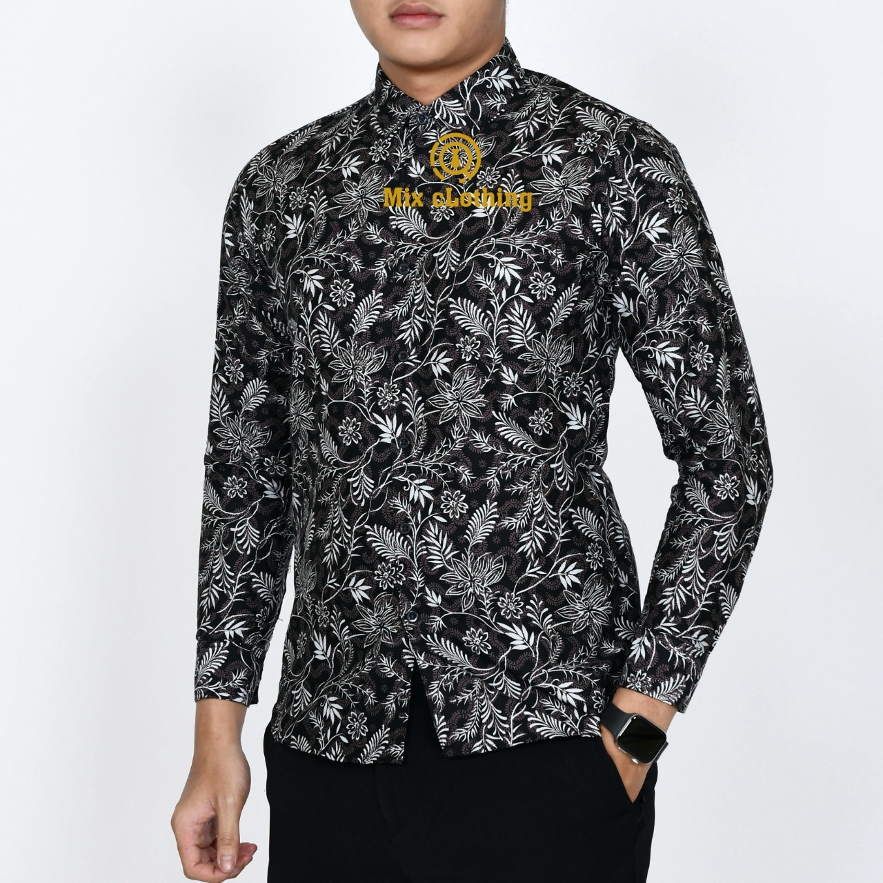 Baju Batik Pria Slimfit Kemeja Lengan Panjang Slim Premium Kode 1841