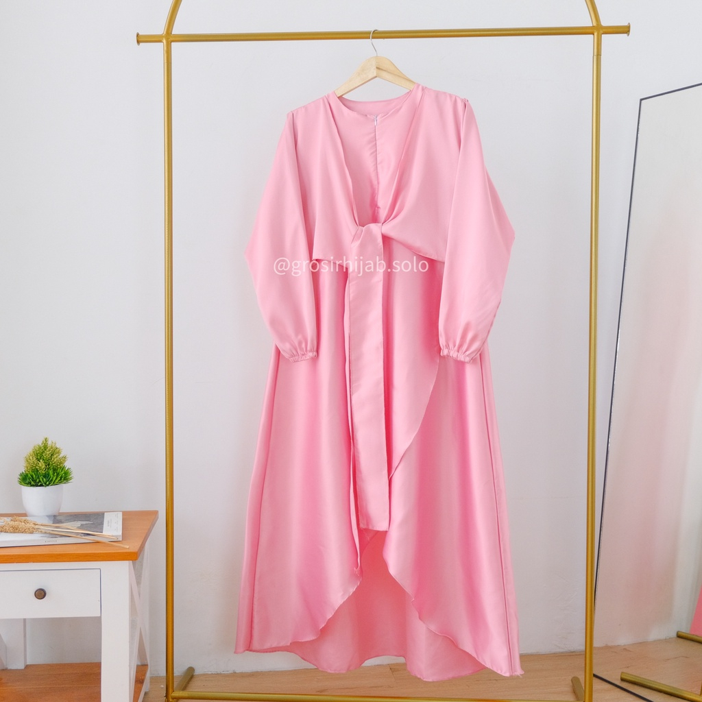 (DBY) GAMIS BILQIS TALI ATASAN WANITA BUSUI DRESS SATIN PREMIUM