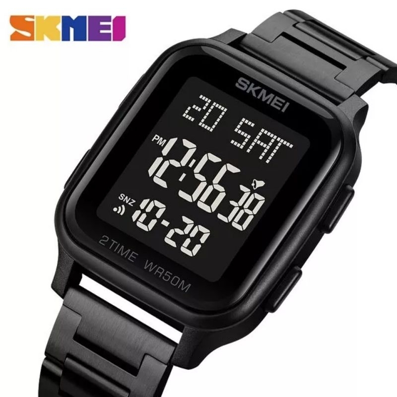 Skmei 1859 Jam Tangan Pria Digital Chronograph sport Watch Anti Air Tali Stainless