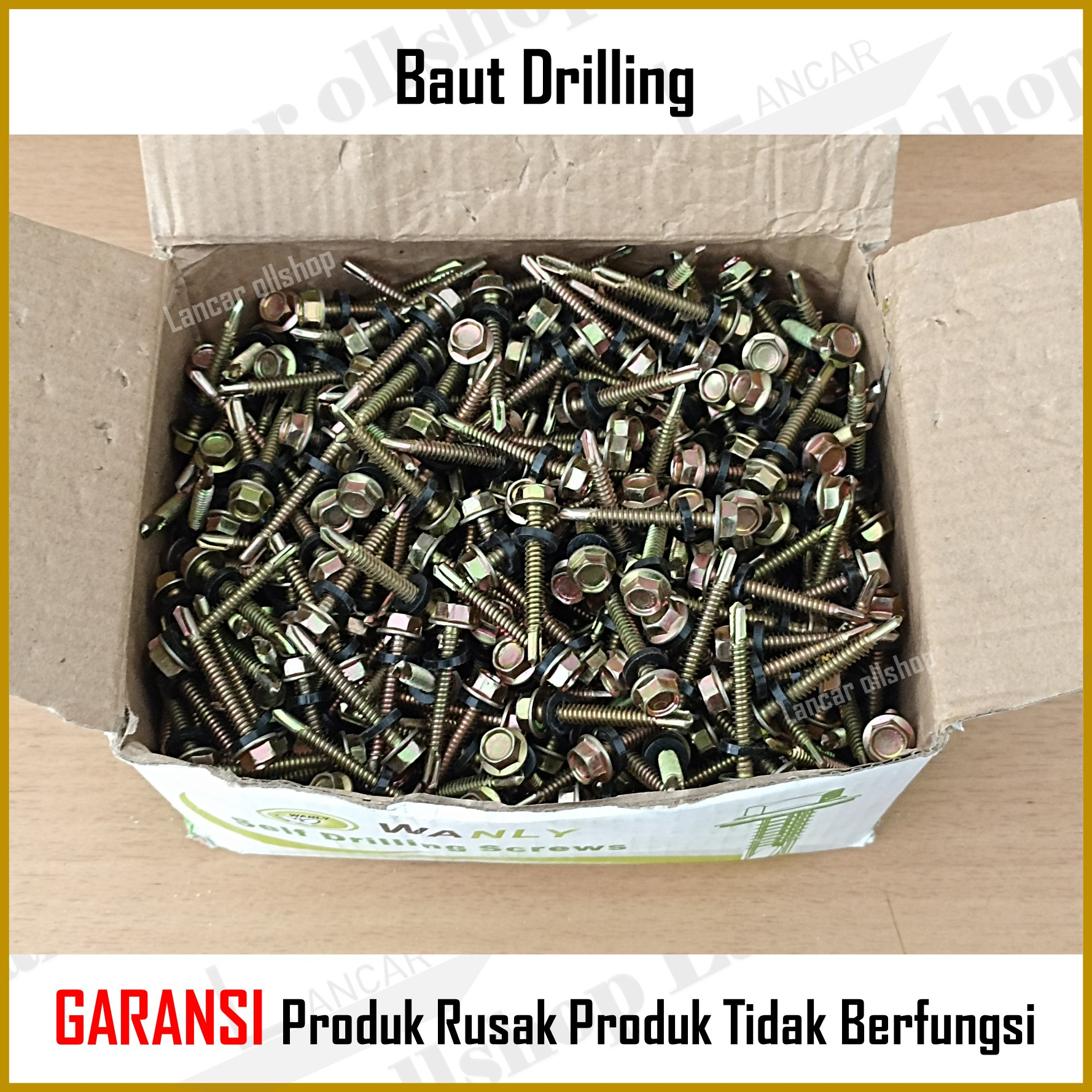 Baut Sekrup Skrup Baja Ringan Roofing Galvalum Driling Murah / Baut Drilling 12x65 Panjang 6,5 Cm Harga 1 Kotak