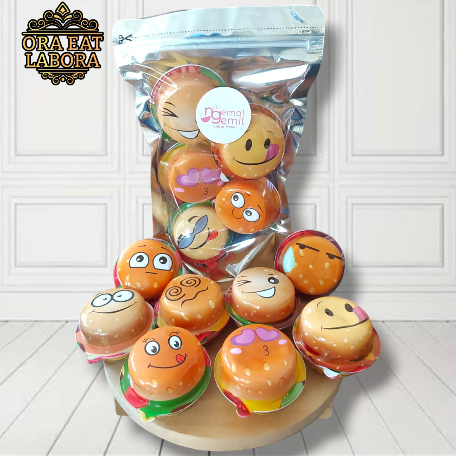 

Coklat Burger 3D Surprise Burger Biskuit Colek Selai Coklat Free Mainan Kualitas Premium - Ora Eat Labora