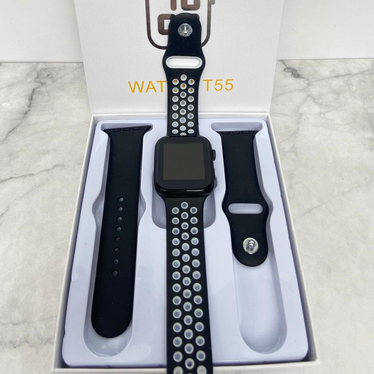 Jam tangan SMARTWATCH T55 &amp; T500 Double strap bisa telfon dan ganti wallpaper