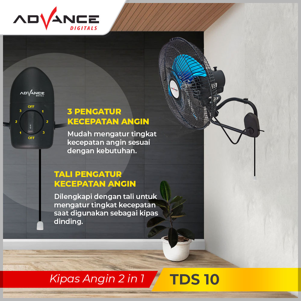Advance Kipas Angin Tornado TDS 10 Baling besi (10 inch)