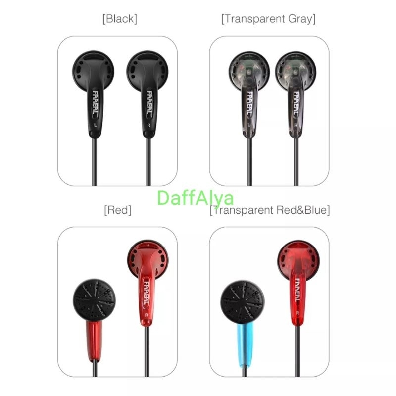 faaeal iris ancestor earbuds earphone red blue with mic