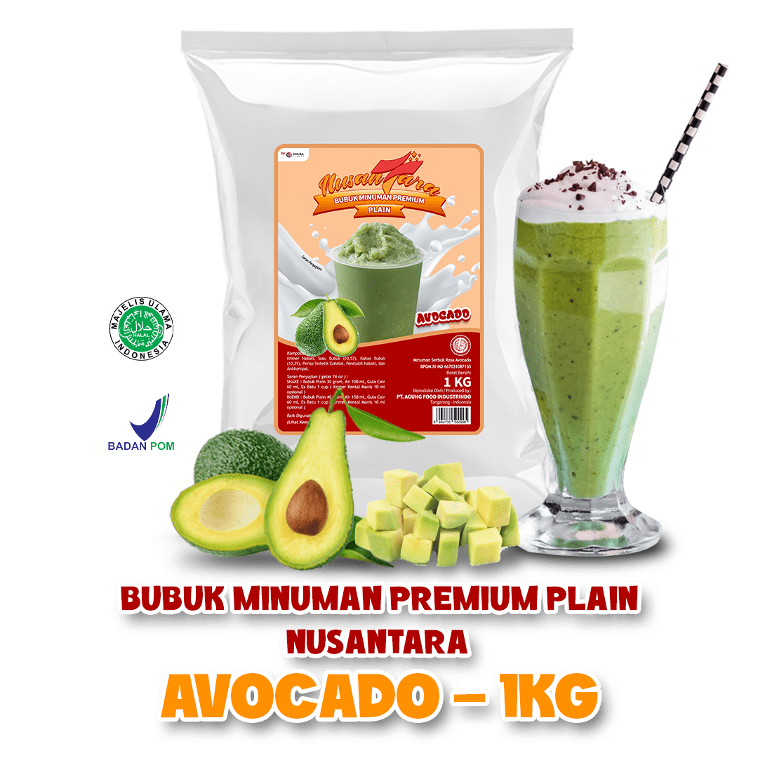

Bubuk Minuman Premium Plain Tanpa Gula Rasa Avocado Serbuk Minuman Kekinian Instant Powder NUSANTARA