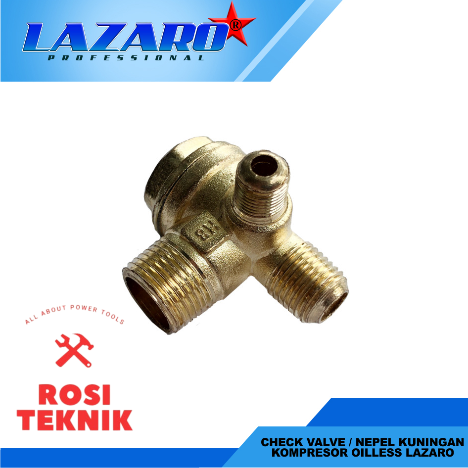LAZARO Check Valve / Nepel Kuningan Kompresor Oiless LAZARO