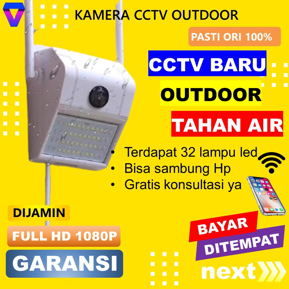 CCTV WIFI OUTDOOR WATERPROOF KONEK HP IP CAMERA PENGINTAI V380 KAMERA KEAMANAN WIRELESS SPYCAM JS05