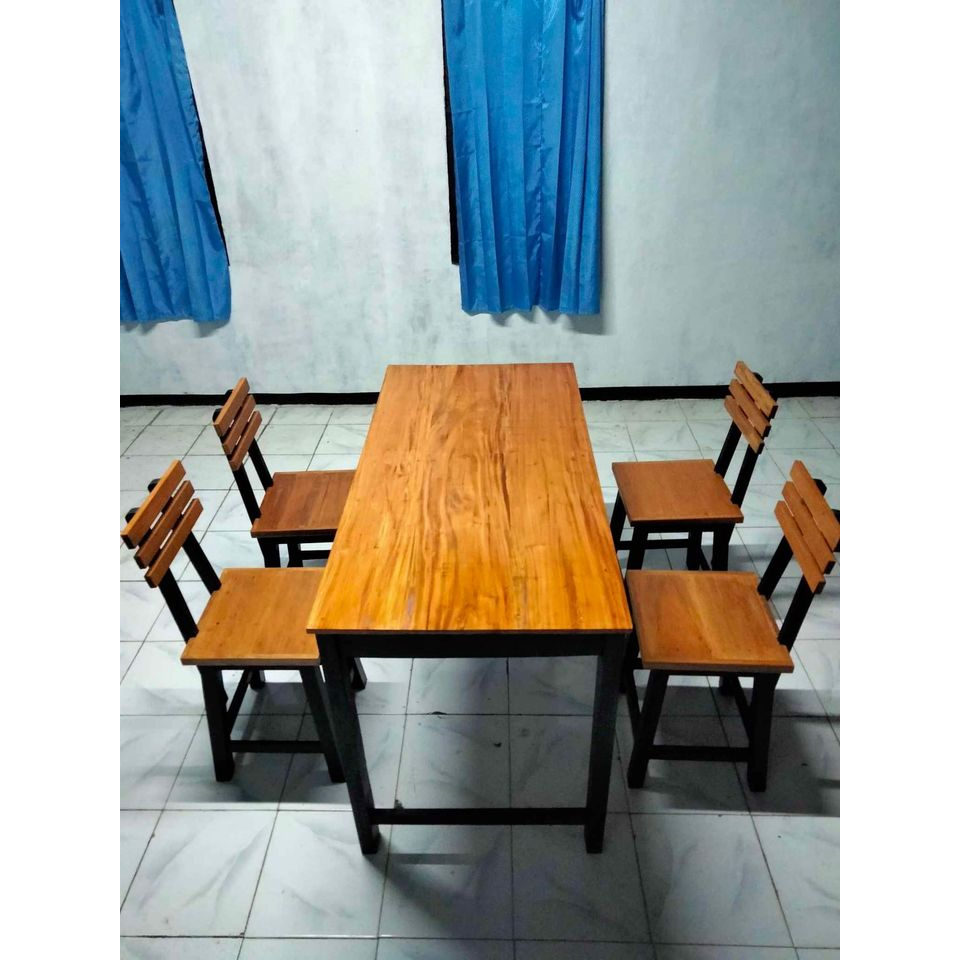 Kursi meja makan café murah kayu mahoni Mebel Jepara