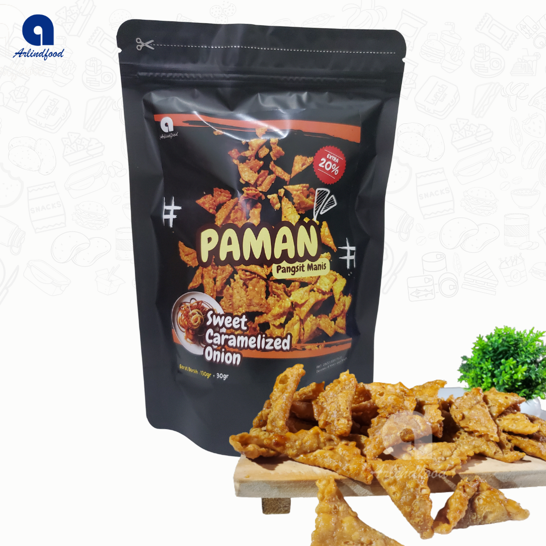 

Camilan Kekinian Pangsit Manis PAMAN (130gr + 20% EXTRA) - Caramelized Onion Zip Lock