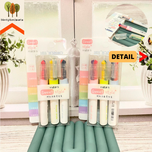 

Stabilo 6 Warna 1 Set Isi 3 pcs CS-H779 Warna Pastel Murah Bagus Imut Highlighter 6 Color 1 Set 3 pcs Birthday Event Souvenir Alat Tulis Kantor Sekolah Ready Grosir Kado Ulang Tahun READY COD