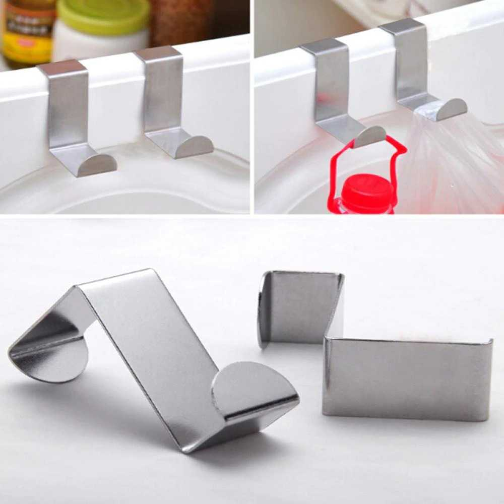 Gantungan Hook Cabinet Door Hanger Stainless Steel 2 PCS Alat Gantung Desain Portabel Material Berkualitas