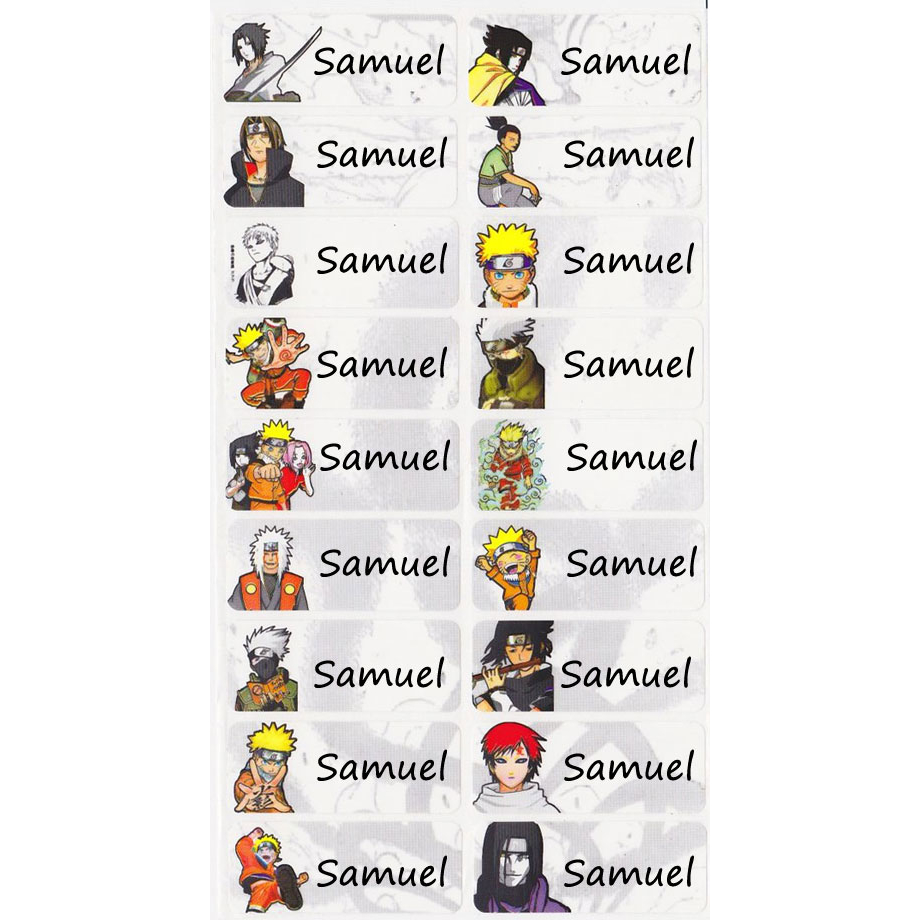 

Label Nama Waterproof - Naruto