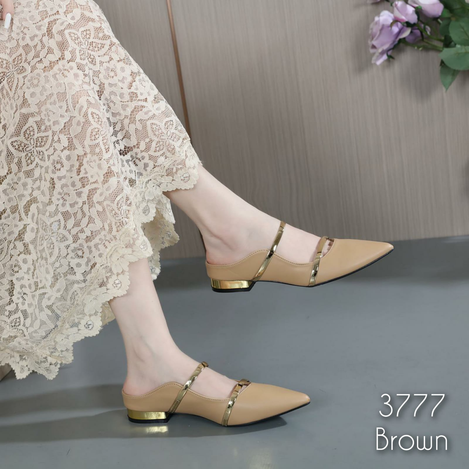 SANDAL WANITA IMPORT SLOP KULIT ZR KODE: 3777