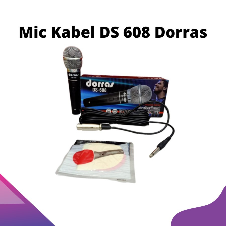 Mic Kabel Dorras DS 608 5 meter TERMURAH MIC BUAT KARAOKE SUARA JERNI MANTAP