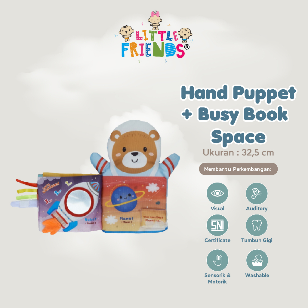 Hand Puppet + Busy Book Little Friends - LFH1040 LFH1050 LFH1060