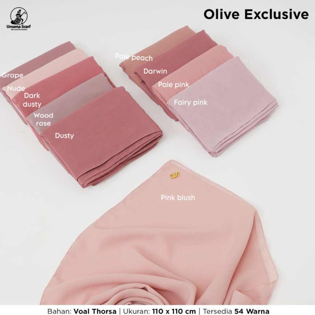 Segi Empat Polos Olive Exclusive 110x110 cm By Umama Scarf