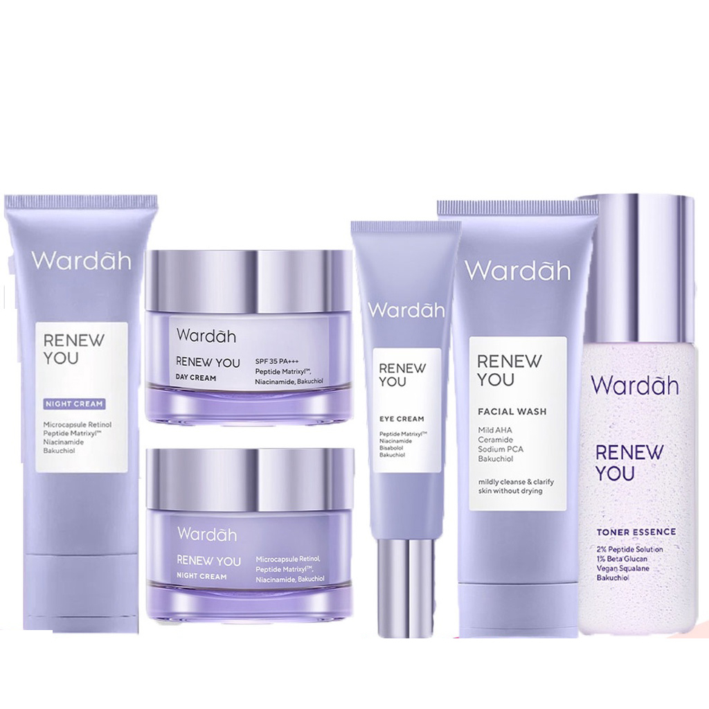 Wardah Renew You Series Anti Aging | Anti keriput | Day Night Cream Facial Wash Serum BPOM