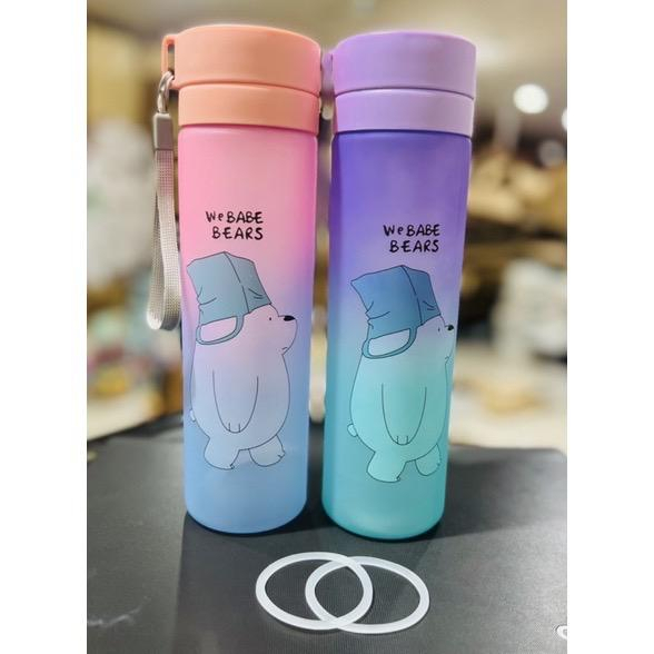 STV Botol minum WE BABE BEARS Gradasi Pelangi 800ml Dengan Saringan