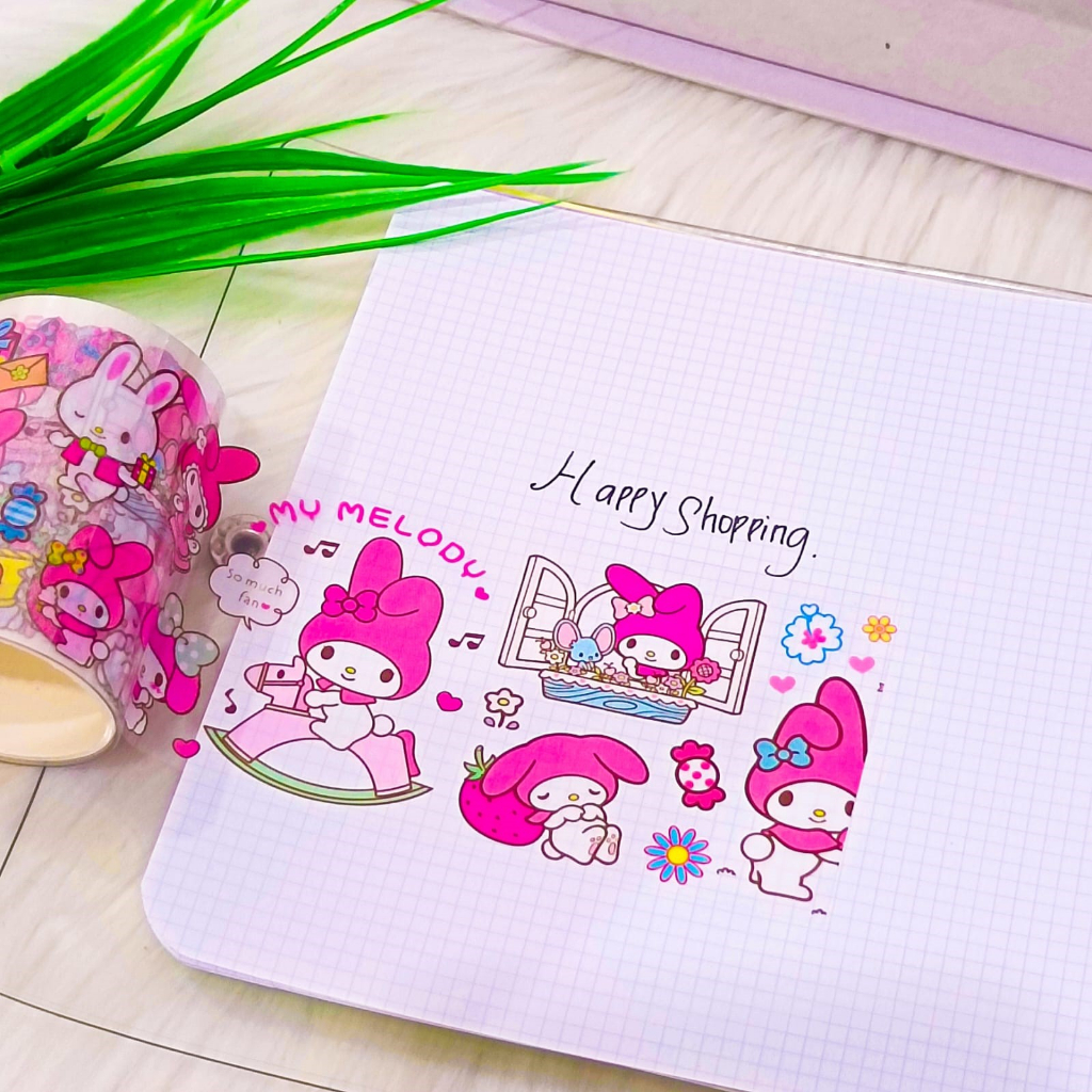 PAKET STICKER + WASHI TAPE SANRIO KODE CHL STIKER UNIK ALAT JURNALING LUCU IMUT KARAKTER GAMBAR