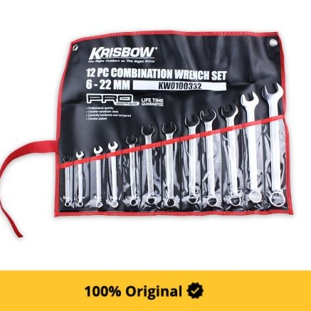 Krisbow Set Kunci Ring Pas 6-22mm 12pcs - KW0100332